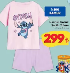 DİSNEY STİTCH LİSANSLI ÇOCUK ŞORTLU TAKIM